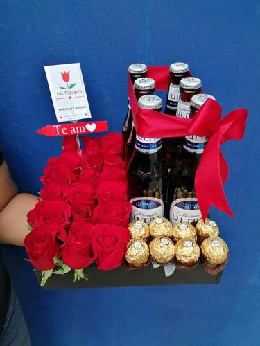 Cervezas Caja de Rosas chocolates y Cervezas Mi Florería CDMX