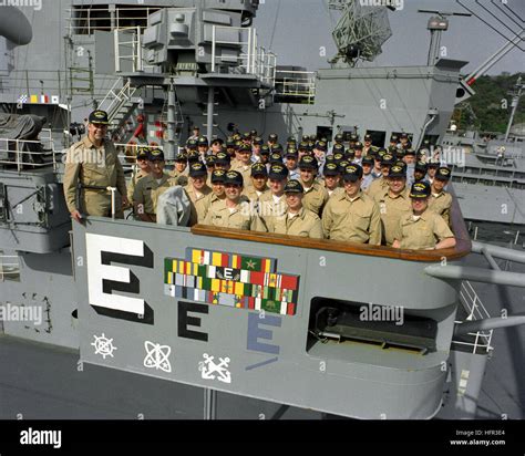 Officers And Crew Members Of The Amphibious Command Ship Uss Blue Ridge