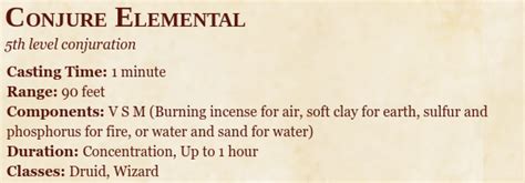 Conjure Elemental 5e Guide - These essential things you need to know ...