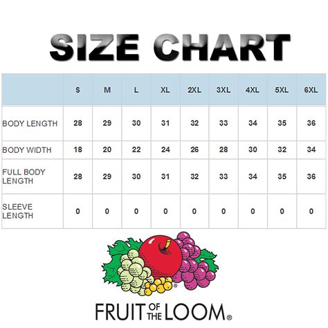 Fruit Of The Loom Youth Size Chart | Hot Sex Picture