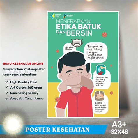 Jual Poster Kesehatan Etika Batuk And Bersin Shopee Indonesia