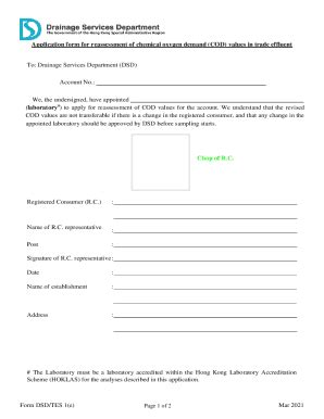 Fillable Online Application Form For Reassessment Of Chemical Oxygen