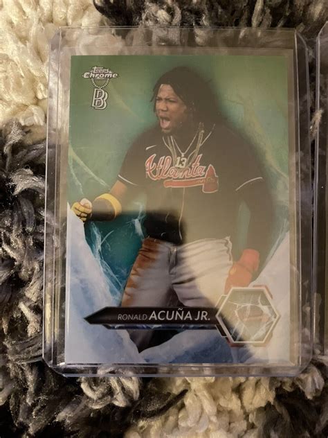 2021 Topps Chrome Ben Baller 50 Ronald Acuna Jr Green Refractor 99