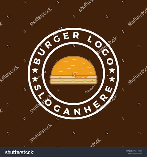 Vintage Burger Logo Design Vector Royalty Free Stock Vector