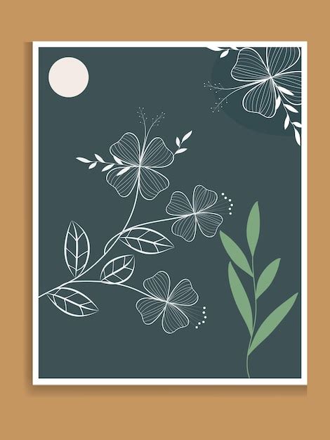 Premium Vector Flat Design Wall Art Illustration Botanical Wall Art