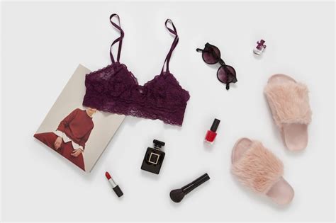 Premium Photo Burgundy Lace Lingerie