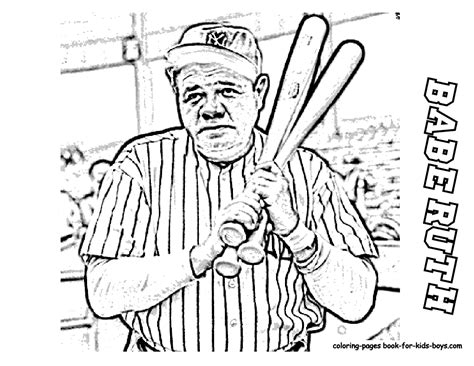 Babe Ruth Coloring Sheets Coloring Pages