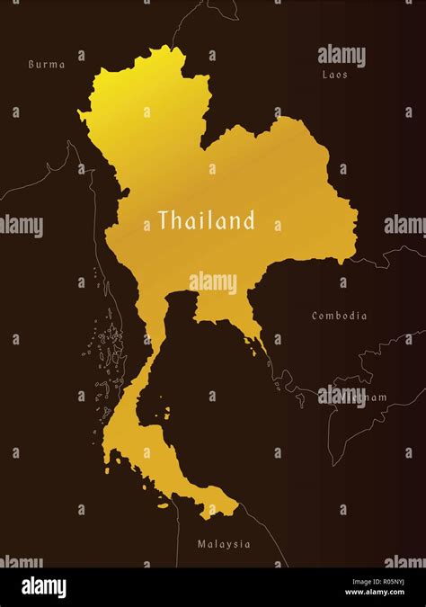 Mappa Dell Oro Del Myanmar Immagini Vettoriali Stock Alamy