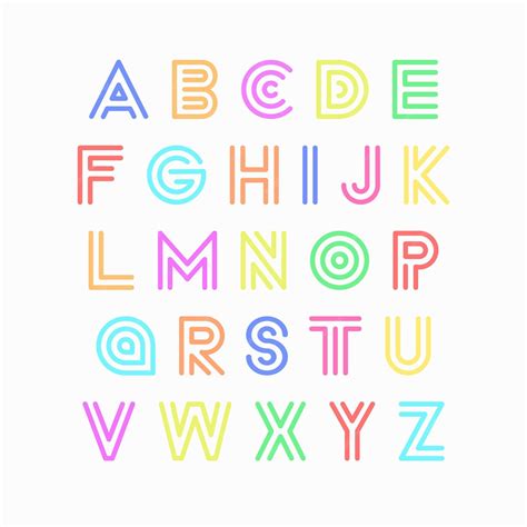 Premium Vector | Colorful striped funky font vector english stylish ...