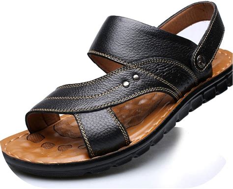 Men S Summer Sandals Leather Comfortable Slip On Casual Sandals Fashion Sandals