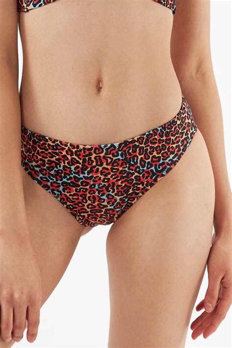 Renkli Leopar Tek Alt Bikini LOYA