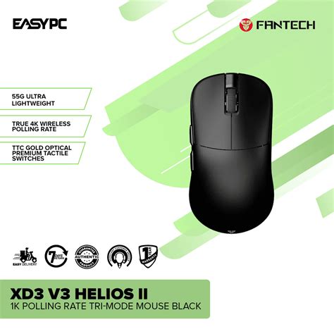 Fantech XD3 V3 Helios II wireless Tri-mode Mouse Black – EasyPC