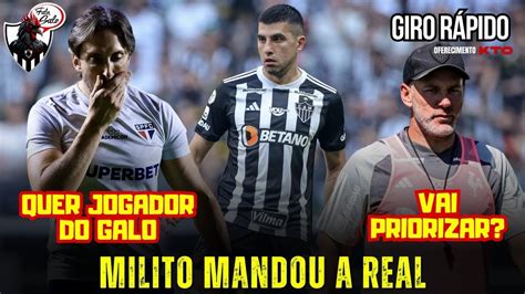 SÃO PAULO VAI LEVAR MILITO MANDOU A REAL COPAS OU PONTOS CORRIDOS