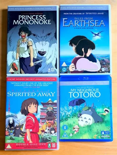 STUDIO GHIBLI DVD X 4 Spirited Away Neighbour Totoro Earthsea Princess