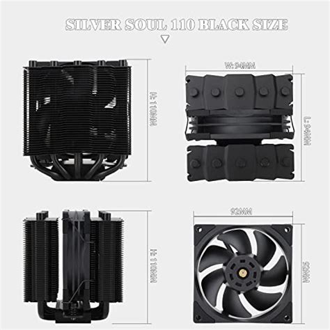 Thermalright Silver Soul 110 Black Dual Tower CPU Air Cooler, 5x6mm ...