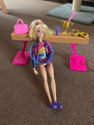 Barbie Gymnastics Playset With Blonde Fashion Doll Balance Beam Accessories Flip Feature