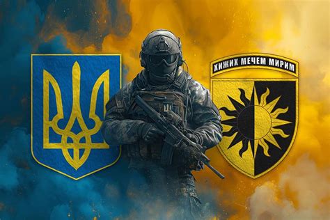 Прапор 22 окремої механізованої бригади (22 ОМБр) СВ ЗСУ Воїн з гербом ...