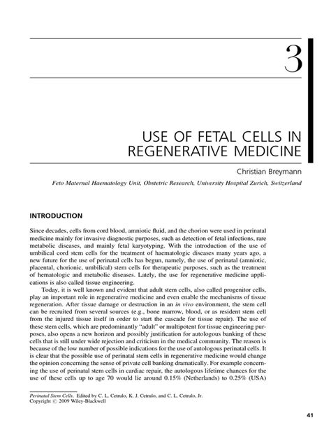 Perinatal Stem Cells Pdf Stem Cell Tissue Engineering