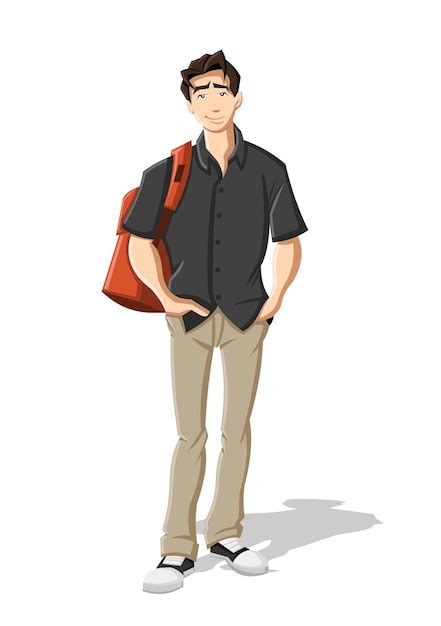 Premium Vector Male Illustration D Character Casual Man