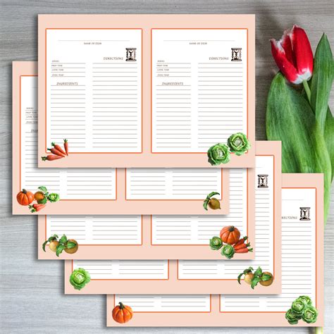 Digital Colorful Kitchen Recipe Card Template Inspire Uplift