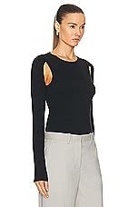 Helmut Lang Cutout Crewneck Top In Black Fwrd