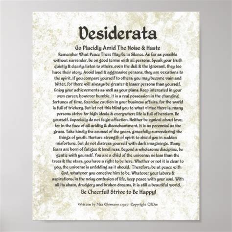 DESIDERATA Poem Max Ehrmann-Medieval Calligraphy Poster | Zazzle.com