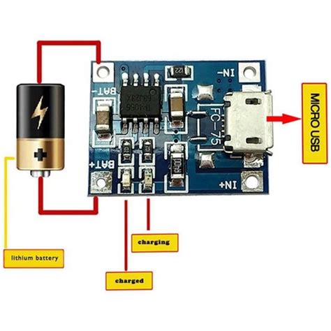 Módulo Cargador Baterías Litio TP4056 SKU 229C2 HUBOT