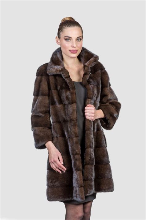 Sepia Mink Fur Jacket . 100% Real Fur Coats and Accessories.