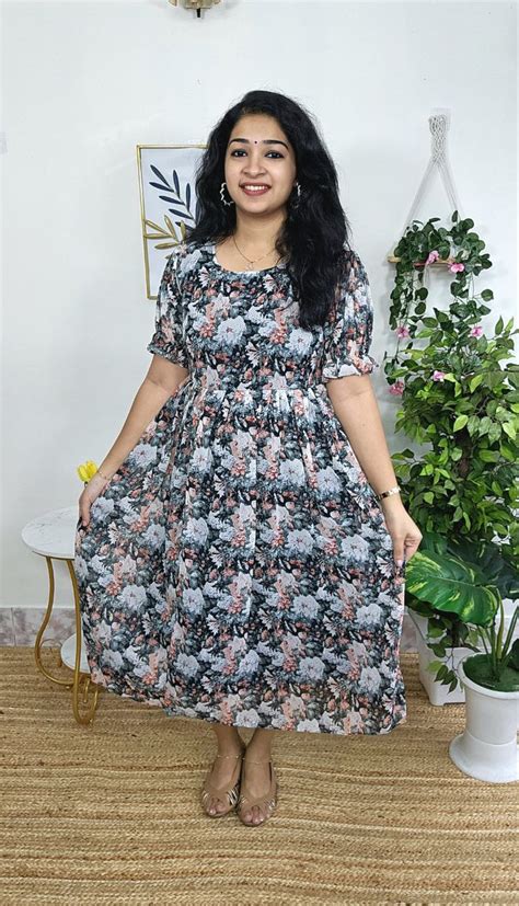 Normal Stylish Frock Model Kurtis NUDE BLACK Priya S Magic World