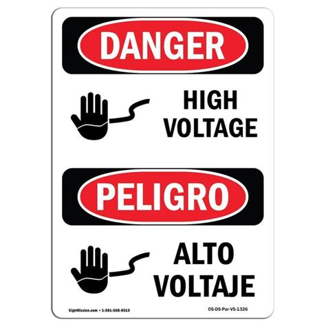 Signmission Safety Sign OSHA Danger 18 Height Aluminum High