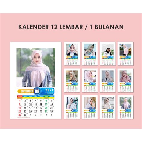 Jual Kalender Dinding Isi 12 Lembar Kalender Dinding 2024 Kalender Foto Kalender Custom