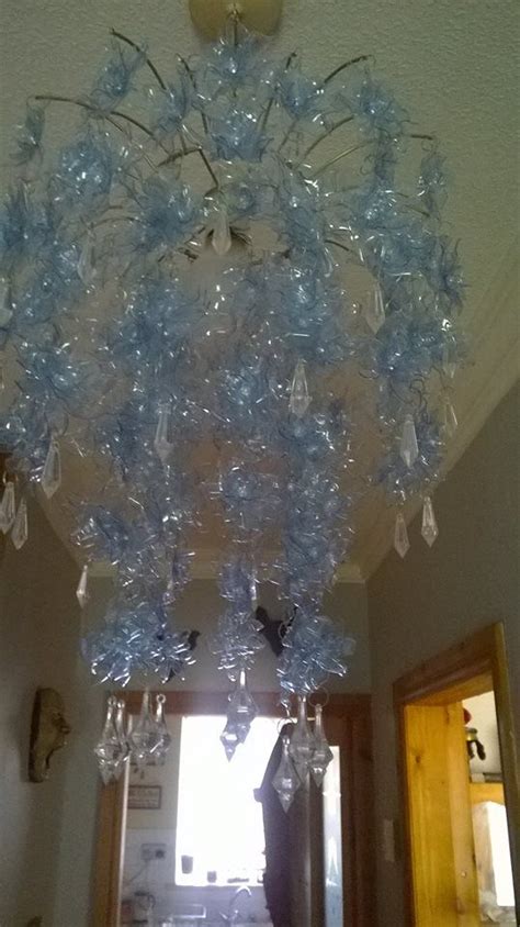 Plastic Bottle Flower Chandelier I Recycled Out Of Blue Bottles