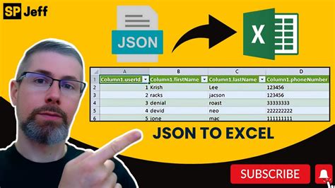 JSON Into Excel YouTube