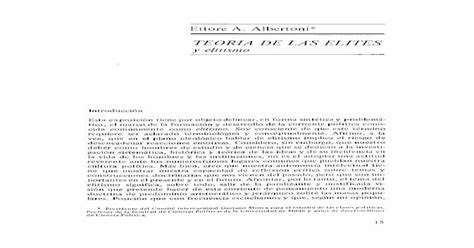 Teoria De Las Elites Y Elitismo Unam [pdf Document]