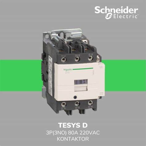 Schneider Electric TeSys D Kontaktor 3P(3NO) 80A 220VAC LC1D80M7 ...