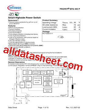 Bts P Datasheet Pdf Infineon Technologies Ag