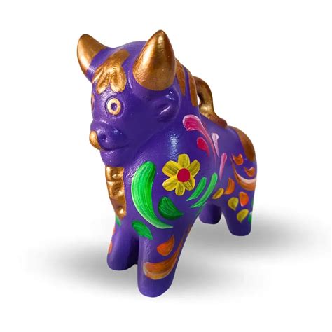 Torito De Pucar Morado Mediano Arte Y Cer Mica