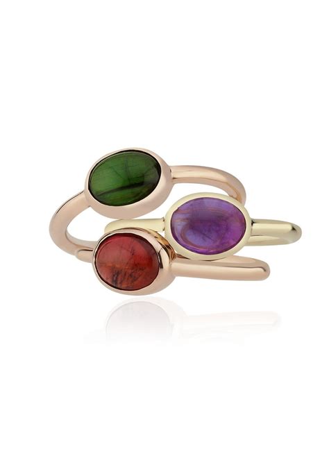 Melie Jewelry Gem Ring In 14K Gold with Tourmaline For Sale at 1stDibs