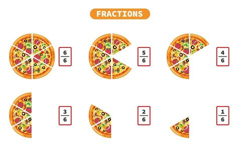 Vector Drawing Of Fractions Worksheet 27170359 Vector Art at Vecteezy