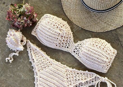 Strapless Crochet Bikini Crochet Bikini Set Bandeau Bikini Etsy