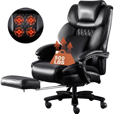 Big Tall Office Chair Lbs Ergonomic Reclining D Massager Wide