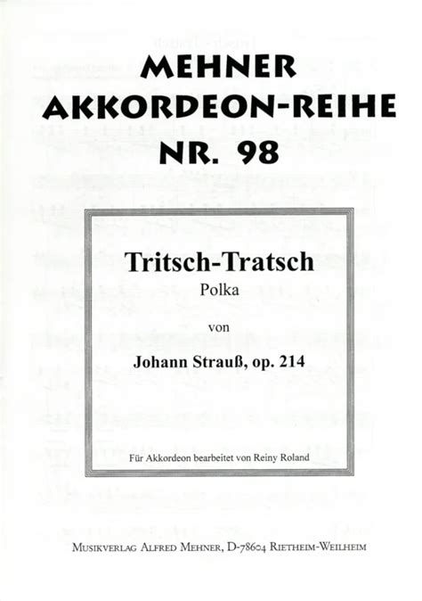 Tritsch Tratsch Polka Op 214 von Johann Strauß Sohn im Stretta