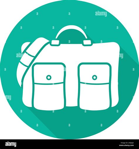 Travel Bag Flat Design Long Shadow Glyph Icon Handbag Vector