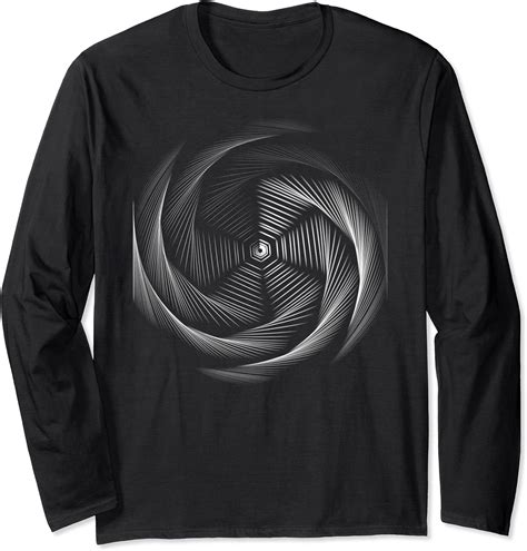 Geometric Black Hole Optical Illusion Spiral Trippy Long Sleeve T Shirt