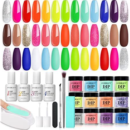 Amazon AZUREBEAUTY 31 Pcs Dip Powder Nail Kit Starter Spring