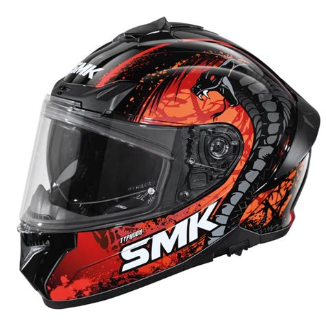 Casco Integral Smk Typhoon Reptile Decorado Brillo