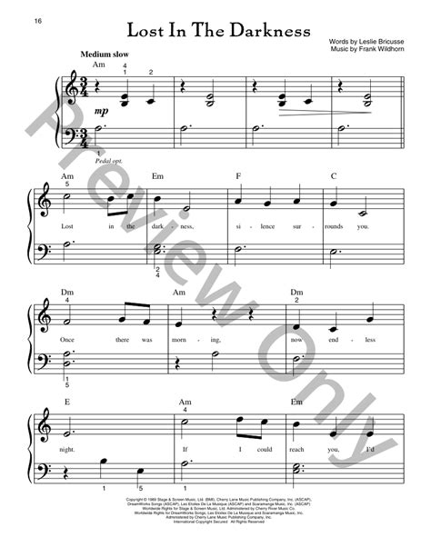 Lost In The Darkness Big Note Piano Sheet Music | J.W. Pepper