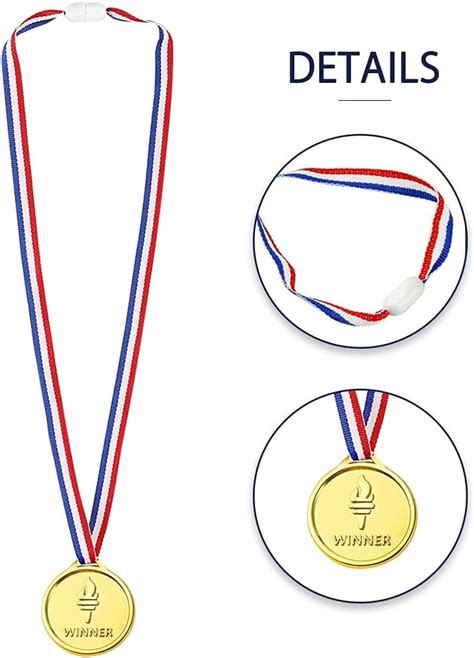 Pllieay 24 Pieces Childrens Gold Winners Plastic Medals Kids Party