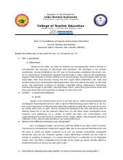 Understanding Sex Gender And Identity In Education Course Hero