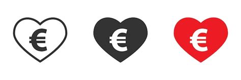 Euro Teken In Het Hart Pictogram Hart En Euro Teken Geld Liefde Concept